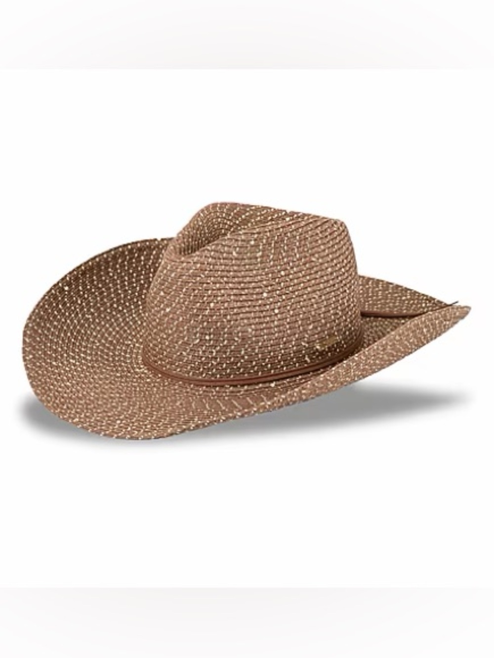 JS Jessica Simpson Cord Cowboy Hat Sequin Gold tone Boho Festival Hat NWT